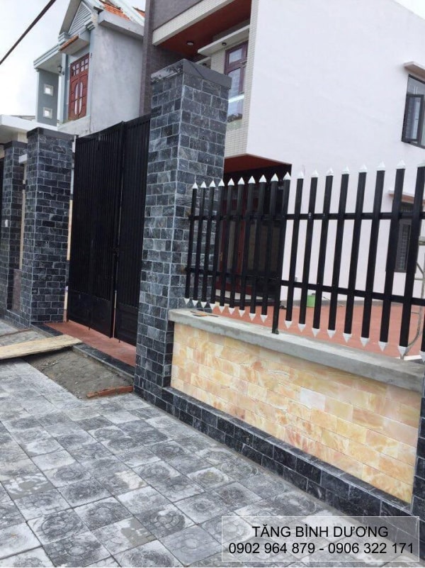 Ứng dụng sản phẩm trong ốp chân tường rào Ứng dụng sản phẩm trong ốp chân tường rào