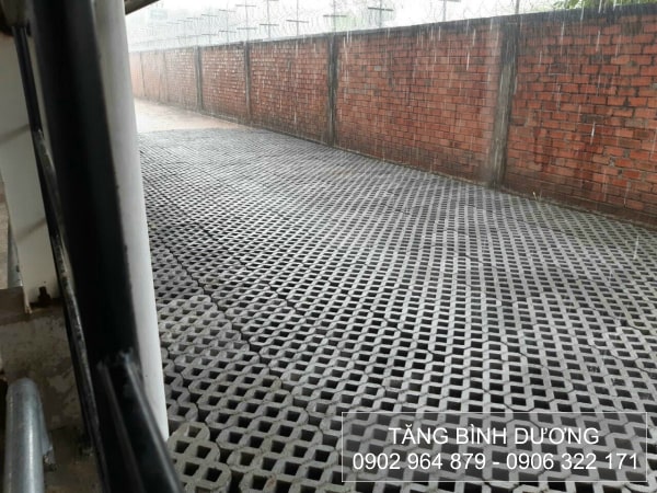 Dùng gạch trồng cỏ 8 lỗ Dùng gạch trồng cỏ 8 lỗ