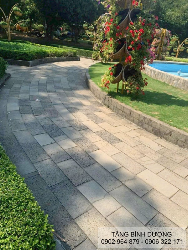 Đá tổ ong lát sân công viên đá tổ ông lát sân công viên