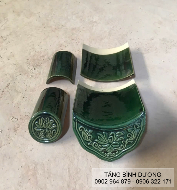 Bộ ngói viền màu xanh