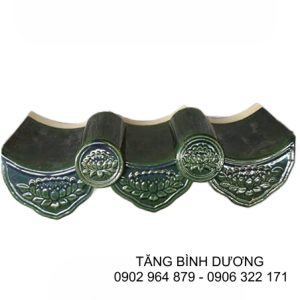 Ngói Viền Hoa Sen Nở Màu Xanh
