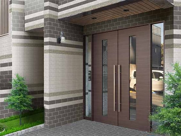 Tường ốp gạch thẻ màu đen - trắng