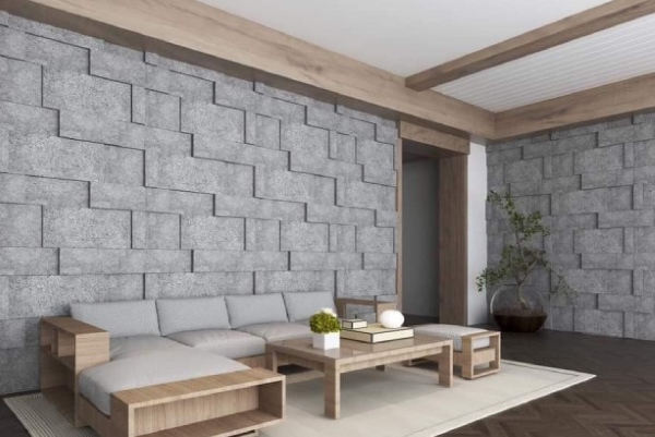 Đá trang trí ốp tường màu xám tối giản, tinh tế