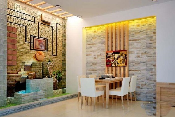 Tường ốp đá trang trí phòng khách