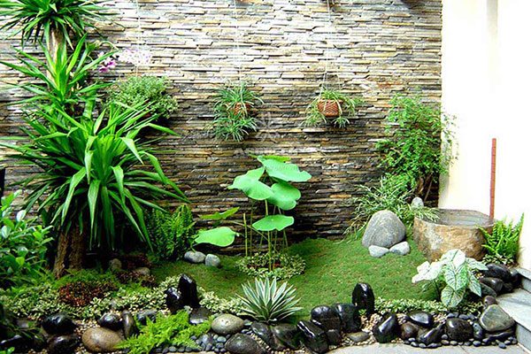 Đắm chìm vào không gian xanh tươi của khu vực tiểu cảnh