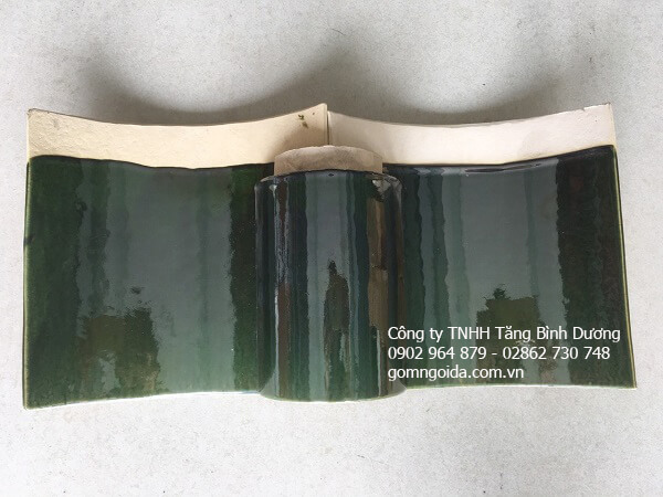 Ngói âm dương tráng men xanh