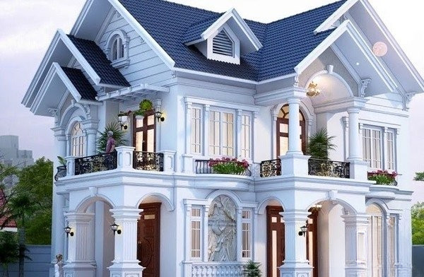 Ngói Nakamura xanh dương tạo nên sự hài hào với công trình kiến trúc