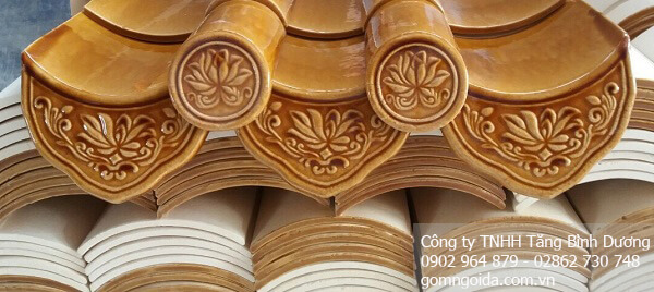 Bộ viền tráng men hoa sen vàng