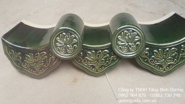 Bộ viền tráng men hoa sen xanh