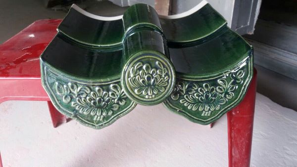 Bộ viền tráng men xanh hoa cúc