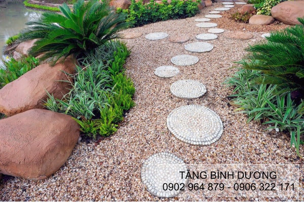 Sử dụng sỏi lát sân đường đi